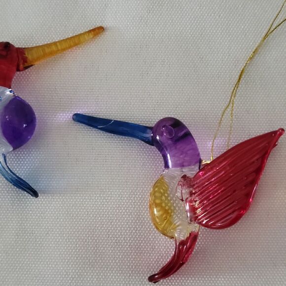 Colorful Glass Hummingbird Ornaments - Picture 5 of 5